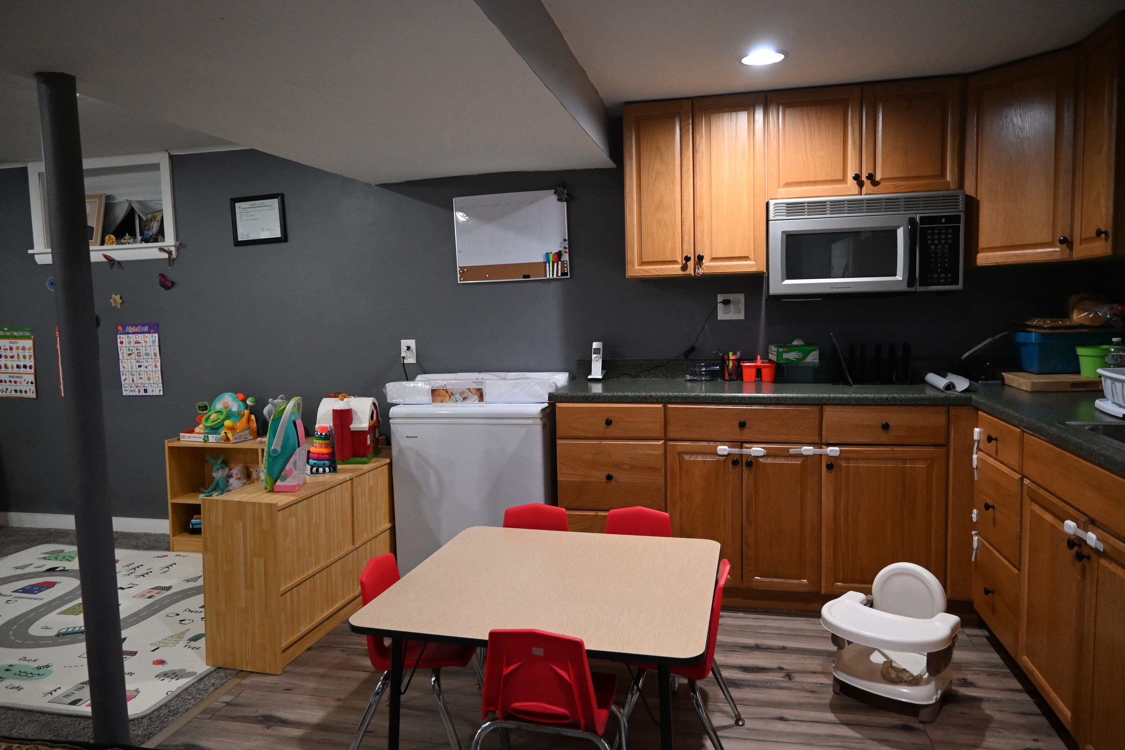 Clean child care space prepared for children